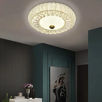 110V220V Crystal Dining - Светодиодный коридор Кабинет круглый в гостиной Спальня Потолочный светильник