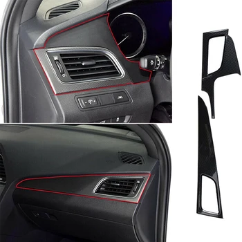 2 шт. для Hyundai Sonata 2015-2017 Углеродное волокно Боковая приборная панель L &R A/C Выход кондиционера Вентиляционная крышка Панель Отделка