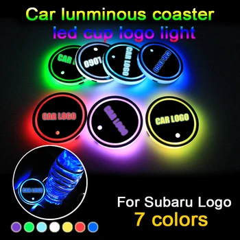2 шт. Светодиодный автомобильный подстаканник Подставка для Subaru STI логотип Light Для лесника 2019 2017 2014 impreza legacy xv 2018 outback аксессуар