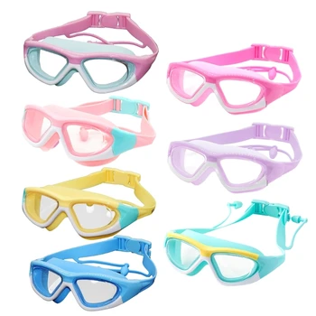 583F Детские очки для плавания с защитой от запотевания и ультрафиолета Регулируемые силиконовые очки для плавания