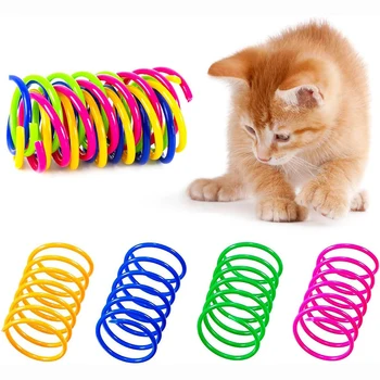 Cat Spring Toy Cat Kittens Toys Plastic Coil Спиральные пружины для сваттинга, укуса, охоты и активных здоровых игр Товары для домашних животных