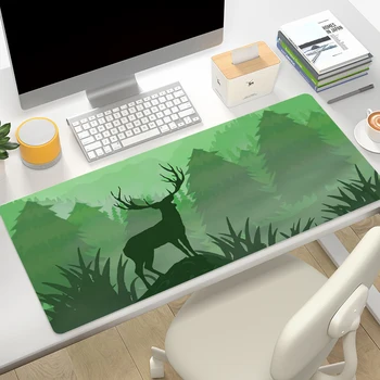 Deer Mouse Pad Игровые коврики Рога Xxl Коврик для мыши Gamer Plants Moon Playmat Настольный коврик Компьютерный и офисный настольный коврик Deskpad Cabinet Xl