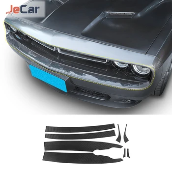 JeCar Auto Передняя головка Решетки Двигатель Наклейка Украшение Чехол Мягкое углеродное волокно для Dodge Challenger 2015 Up Аксессуары для интерьера