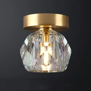 Nordic Luxury Crystal Aisle Light Прихожая Светильник Простой светодиодный потолочный светильник Балкон Гардеробная Освещение коридора
