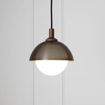 Датский белый стеклянный подвесной светильник Скандинавская креативная сетка из орехового дерева Ресторан Кафе Подвесной светильник Столовая кухня подвесные светильники