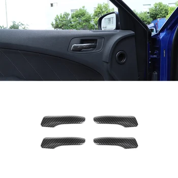  Крышка ручки украшения внутренней двери автомобиля для Dodge Charger / Chrysler 300C 2011-2022 Аксессуары для интерьера Молдинг ABS Углеродное волокно