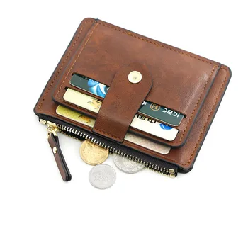 Модный мужской держатель карты Зажим для денег Кожаный кошелек ID Кошелек для кредитных карт Держатель для наличных Кошелек для монет