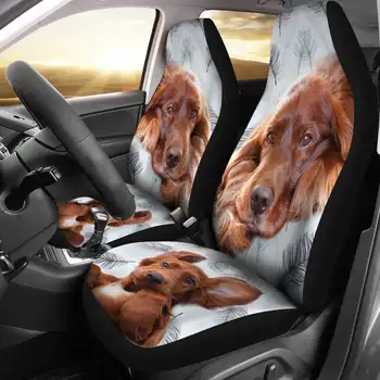 Набор чехлов для автомобильных сидений ирландского сеттера с принтом собаки 2 шт., чехол для сиденья автомобильных аксессуаров