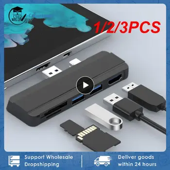 1 / 2 / 3 шт. Для Microsoft Surface 6 5 4 концентратора USB-док-станция с 4K HDMI-совместимым USB-3.0 Считыватель слотов для карт памяти