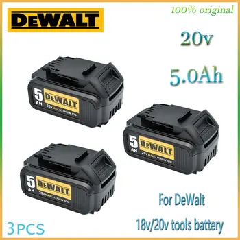 1 ~ 3 шт. 20 В 5000 мАч 100% оригинальная аккумуляторная батарея для электроинструментов, для батареи DeWalt DCB184 DCB181 DCB182 DCB200 18 В