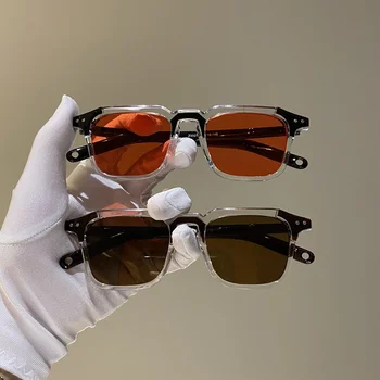 1 шт. Маленькие винтажные ретро оттенки прямоугольные солнцезащитные очки UV400 Металлическая квадратная оправа Прозрачные линзы Солнцезащитные очки Очки Мужчины Женщины Очки