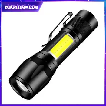 1 шт. Мини перезаряжаемый светодиодный фонарик COB + XPE Портативный фонарь для кемпинга Zoomable Focus Light Тактический фонарик с ручкой