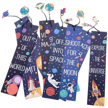 10 шт. Космические закладки для детей Маленькие мультяшные закладки с подвесками Charms Закладки для любителей книг