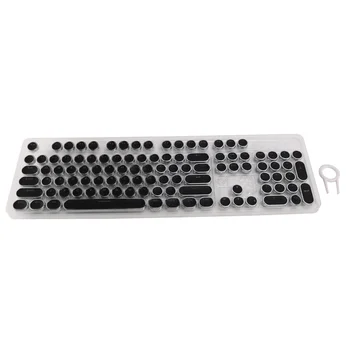 104-клавишные ретро круглые колпачки клавиш с двойным объективом DIY пишущая машинка колпачки для клавиатуры с подсветкой для механической клавиатуры с подсветкой круглые колпачки клавиш черный