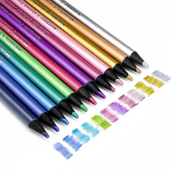 12 Цветные металлические цветные карандаши Рисование Эскизный набор Раскраска Цветной карандаш Профессия Художественные принадлежностиDiyдля подаркаПисьменные принадлежности