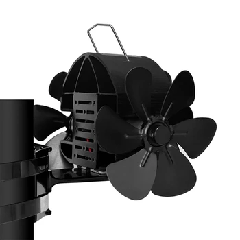 18Лопастной вентилятор печи с тепловым приводом Три двигателя Экологически чистый дымоход Тихий вентилятор