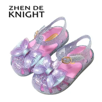 2023 Лето Новые сандалии для девочек Мягкая подошва Удобная детская желейная обувь Повседневная милая детская принцесса Обувь