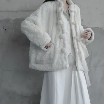 2024 осень зима новый китайский улучшенный ханьфу теплый восточный стиль улучшенный свободный толстый пальто хлопок повседневная куртка с длинным рукавом