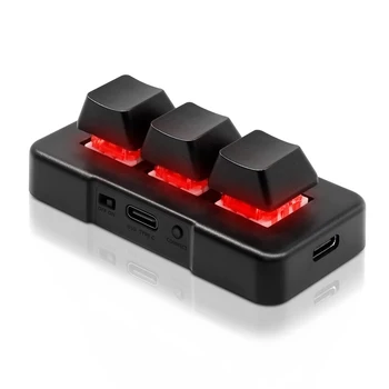  3-клавишная механическая клавиатура одной рукой Макро Прогаммируемая USB + 2.4G Беспроводная + BT 3 режима Клавиатура с подсветкой для офисных игр Мультимедиа