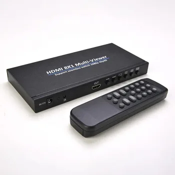 4K 1080P 8×1 HDMI Switch 8 в 1 Out Quad Screen Multiviewer HDMI Бесшовный коммутатор 4K 1080P с пультом дистанционного управления для телевизора