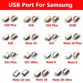 50 шт./лот Разъем USB-порта Type-C для Samsung Note 20 Ultra 10 Lite 8 9 USB Port Connector Запасные части atacado