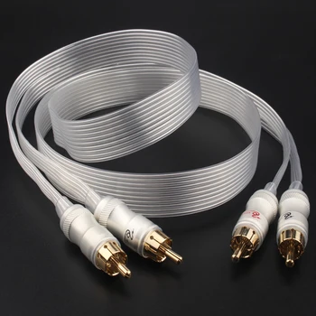 7N OFC Посеребренный сигнальный кабель RCA 24K Позолоченный RCA Штекер HiFi Аудио Лампа Усилитель CD-плеер Межблочный сигнальный кабель