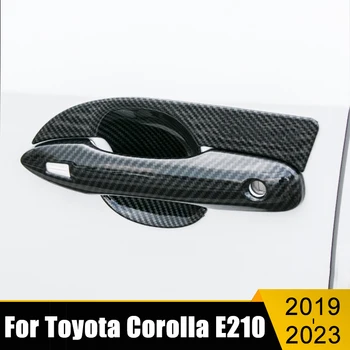 ABS Карбоновая автомобильная внешняя дверная ручка Крышки чаши Наклейка отделки для Toyota Corolla E210 2019 2020 2021 2022 2023 12th Аксессуары