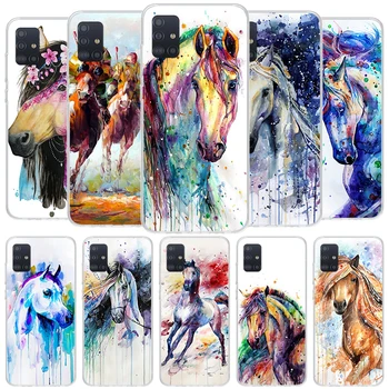 Animal Oil Painting Horse Чехол для Samsung Galaxy A51 A50S A41 A40 A31 A30S A21S A20S Чехол для телефона A71 A70S A11 A01 A6 A7 A8 A9 S