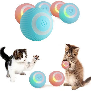 Cat Ball Toys Электрические умные автоматические катящиеся игрушки для кошек Дрессировка Самодвижущиеся игрушки для котенков Аксессуары для домашних животных