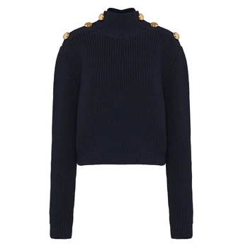 CNBY 2023 Осень / зима Новый шерстяной вязаный свитер с высоким воротником #CNBYS2463