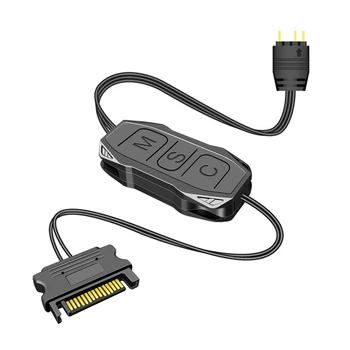 COOLMOON ARGB Mini Controller с удлиненным кабелем Широкая совместимость 5 В 3-контактный с SATA Блок питания RGB Sync Controller