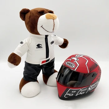 Disney милый шлем медведь мотоциклетное украшение 30 см плюшевый мишка кукла и 16 см мотоциклетный медведь шлем набивка игрушки для друзей