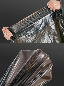 Extra Black Утолщенный пластиковый мешок для мусора Одноразовые отели Рестораны Коммерческое использование Стиль плоского рта
