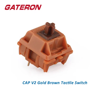 GATERON CAP Золотой коричневый тактильный KS-25 5-контактный DIY Hotswap 35 шт. В упаковке Игровой механический переключатель клавиатуры