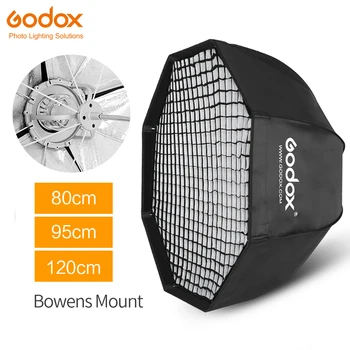 Godox SB-UE 80 см 95 см 120 см Портативный восьмиугольный зонтик Софтбокс с сотовой сеткой для Bowens Mount Studio Flash Softbox