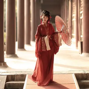 Hanfu Платье Женщины Китайский Традиционный Военный Халат Женский Карнавал Косплей Костюм Красный Винтаж Военный Халат Плюс Размер