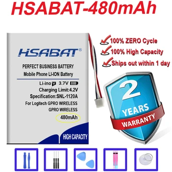 HSABAT Лучший бренд 100% новый аккумулятор емкостью 480 мАч для Logitech GPRO WIRELESS Mouse Batters 3-проводной штекер в наличии