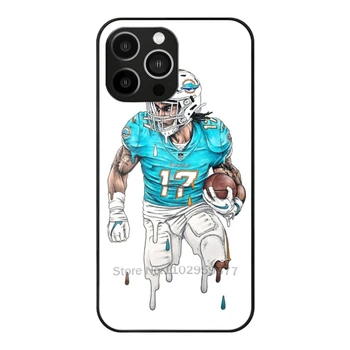 Jaylen Waddle-Maimi Football 2022 Стеклянный чехол для телефона для Iphone 14 11 12 13 Pro Xr X 7 8 Xs Max 6S 5S Plus Чехол для телефона
