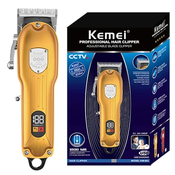 Kemei парикмахерская профессиональный триммер для волос для мужчин аккумуляторный машинка для стрижки волос беспроводная электрическая машина для стрижки бороды комплект