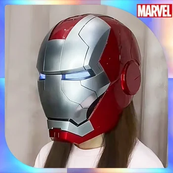 Marvel Iron Man Autoking Mk5 1/1 Шлем Пульт дистанционного управления и голосовое управление Iron Man Автоматическая маска шлема со светодиодной подсветкой для мальчиков