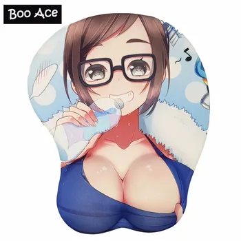 MEI Anime 3D Breast Gaming Mouse Pad Противоскользящий с подставкой для запястий