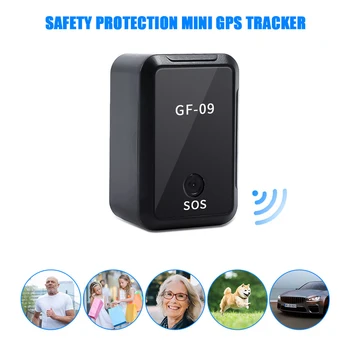  Mini GF-09 GPS-трекер Отслеживание в реальном времени Антиутерянный локатор для автомобиля Собака Дети Сильное магнитное крепление SIM Message Positioner