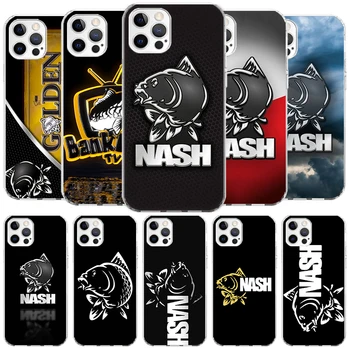 Nash Fishing Art Case для Apple iPhone 11 14 15 Pro Max 13 12 Mini Phone Cover XR XS X 7 + 8 Plus SE 2020 Прозрачная оболочка