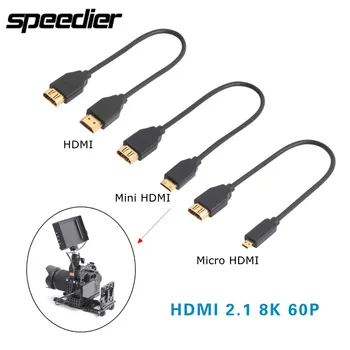 OD 4,2 мм Супер мягкая розетка HDMI-совместимая с Micro и Mini HDMI-совместимая 2.1 Штекерная камера 8K Тонкий кабель 20 см R5 A7s3 S1h