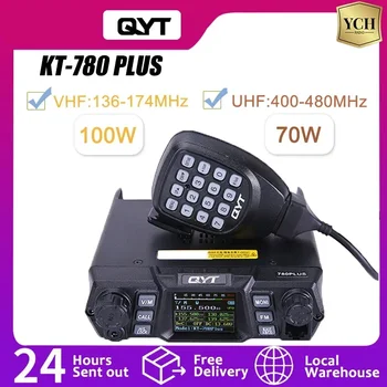 QYT KT-780 Plus Авторадио VHF 100 Вт / УВЧ 70 Вт Мобильная станция Базовая однодиапазонная двусторонняя радиосвязь дальнего действия Сверхвысокая мощность 256 каналов
