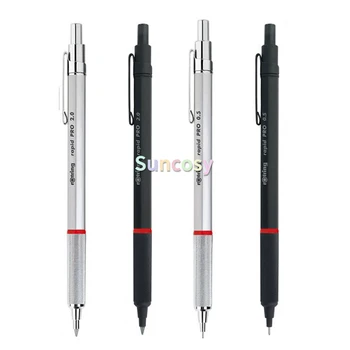 rOtring Rapid PRO Механический карандаш, 0,5 мм, 0,7 мм, 2,0 мм, матовый черный/серебристый, профессиональный инструмент для рисования и набросков