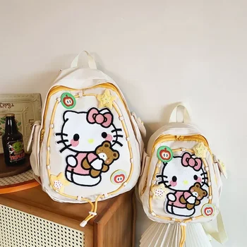 Sanrio hello kitty рюкзак школьная сумка кремовый звезда KT кошка плечо сумка дорожная сумка сумка