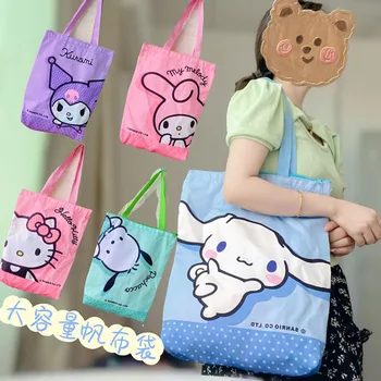 Sanrio hello kitty Сумка на плечо для девочки kuromi сумка Симпатичная сумка для хранения покупок Сумка для защиты окружающей среды многоразовая сумка