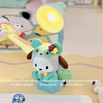 Sanrio Kuromi Melody Pochacco Cartoon Маленький настольный мини-настольный светильник DIY Ночная лампа Настольный декоративный для детей Девочки Подарки на день рождения
