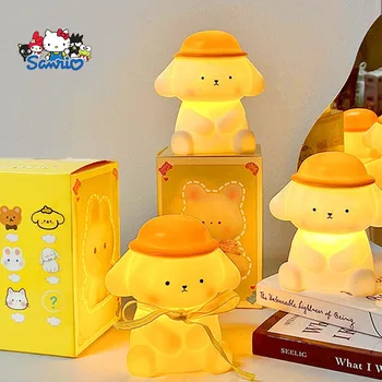 Sanrio Onpompurin Series Мультфильм Творческая спальня Прикроватная атмосфера Лампа Теплый свет Дети Светящиеся игрушки Детские рождественские подарки